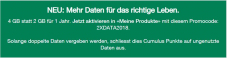Doppelt Daten insgesamt 12x ab Aktivierung (auch für Bestehende Kunde) bei M-Budget Mobile