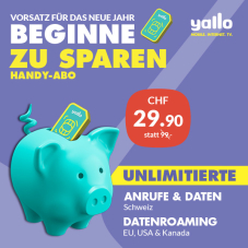 yallo top europe (CH alles unlimitiert + unlimitiertes Roaming in Europa und Nordamerika) für CHF 29.90 / Mt.