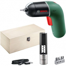 Bosch Mini-Akku-Bohrschrauber IXO 6 Vino (Set mit 10 Bits, Korkenaufzieher) bei microspot