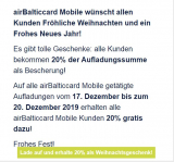 airBalticcard Mobile Roaming SIM – 20% Gratis für jede Aufladung