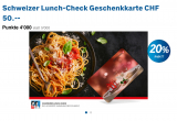 Lunch-Checks 20% Rabatt / Bezahlung nur mit Superpunkten möglich