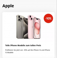 10% Rabatt auf iPhones bei Manor