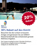 20% auf 2-Stunden Eintritt im Thermalbad Zurzach