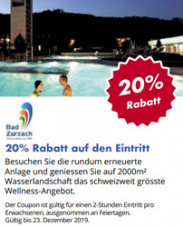 20% Rabatt Gutschein für das Thermalbad Zurzach