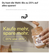 Gutschein 20% oder 25% ab 60CHF