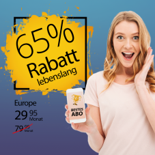 Salt Europe für CHF 29.95 (lebenslang) bei Handy-Abovergleich