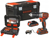 Black & Decker 18 Li-2 (52 Nm), 2 Akkus (2 Ah) und 31-tlg. Zubehör Set bei doitgarden.ch