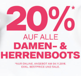 20% auf Boots Herren und Damen bei Dosenbach nur Heute