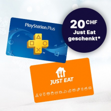 Playstation Plus 12 Monate + 20 CHF Just Eat