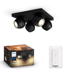 PHILIPS Hue White Ambiance Buckram Deckenleuchte 4er Spot bei Livique