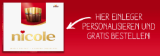 Gratis Einleger mit Wunschnamen für merci Finest Selection (250g) ideales Geschenk!