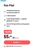 Wingo Fair Flat (CH alles unlimitiert, 2 GB in EU/UK + 5G-Option für CHF 5.-)