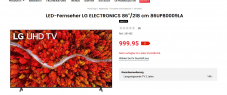 LED-Fernseher LG ELECTRONICS 86”/218 cm 86UP80009LA unter 1000 Franken!