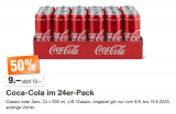 Coca Cola Classic oder Zero im 24er-Pack (330ml Dosen) bei Migros für CHF 9.-