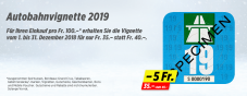 Vignette 2019 für 35CHF statt 40CHF bei Denner ab CHF 100 Einkaufswert