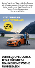 Opel Corsa eine Woche leasen für CHF 50