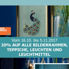 20% auf Bilderrahmen, Teppiche, Leuchten und Leuchtmittel bei IKEA, z.B. NYMÖ Leuchtenschirm für CHF 19.95 statt CHF 24.95