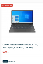 20% auf bestimmte Lenovo Produkte bei Microspot