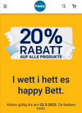 20% auf alle happy Schlafprodukte (Matratzen, Kissen, etc)