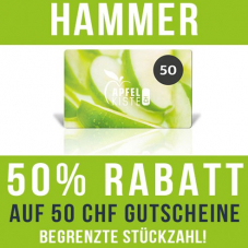 Gutschein über CHF 50.- bei Apfelkiste für CHF 25.-