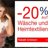 20% auf Wäsche und Heimtextilien bei Quelle, z.B. Gardine „Freiburg“ von myHome ab CHF 23.92 statt ab CHF 29.90