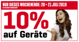 Am 20. und 21.7.2019 gibt es wieder 10% Rabatt auf Geräte bei Interdiscount (Online und in den Filialen)