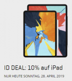 Heute (28.4.2019) 10% Rabatt auf alle Apple iPads bei Interdiscount