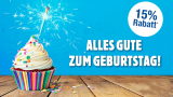 Jumbo Gutschein für 15% Rabatt ab 50 Franken Bestellwert zum Geburtstag