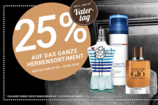 25% Rabatt auf das ganze Herrensortiment bei der Import Parfumerie