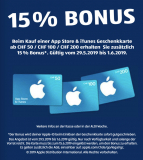 Zusätzlich 15% Bonus auf App Store & iTunes Geschenkkarte (ab CHF 50) bei Aldi