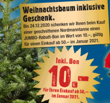 Jumbo: CHF 10.- Gutschein geschenkt beim Kauf einer geschnittenen Nordmanntanne