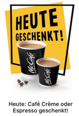 Heute den ganzen Tag kostenloser Espresso oder Café Crème bei McDonald’s