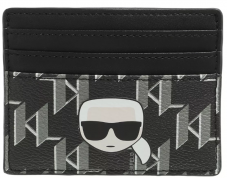 KARL LAGERFELD K/Ikonik Cc Monogram Card Holder Black/Multi bei Fashionette