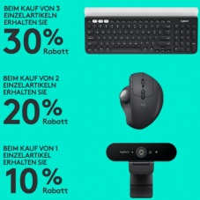 Bis zu 30% Rabatt bei Logitech (ab Kauf von 3 Artikeln)