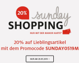 Nur heute: 20% auf viele Kategorien bei Manor im Sunday Shopping