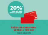 Manor 20% Tage bis und mit Sonntag