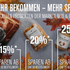 Nur heute: Bis zu 25% Rabatt auf die Marken nu3 und Beavita bei nu3, z.B. nu3 Bio Kokosöl 500ml für CHF 6.68 statt CHF 8.90