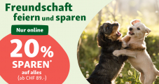 Fressnapf Gutschein für 20% Rabatt auf Alles ab 89 Franken Bestellung – nur bis morgen