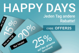 Heute 25% auf alles bei Ochsner Shoes, morgen 20%, Dienstag 15%