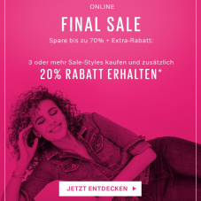 20% Zusatzrabatt im Sale bei ONLY (ab 3 Artikeln)