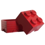 LEGO Roter Aufbewahrungsstein mit 4 Noppen