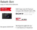 12% auf Sony Kameras, Audio, Video und TV-Geräte bei Interdiscount