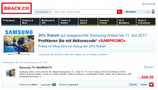 20% auf ausgewählte Samsung Geräte bei Brack