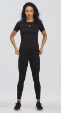 Techfit Training T-Shirt in schwarz & hellblau bei Adidas