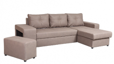 Ecksofa VIRGINIA (Bettfunktion, Aufräumkasten, Hocker) in braun bei conforama (Abholpreis)