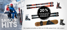 20% auf alle Ski, Skischuhe, Snowboards und Snowboardboots bei SportXX