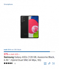 Tagesangebot auf das neue Samsung A52s