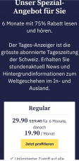 6 Monate Tagesanzeiger.ch Digital für CHF 29