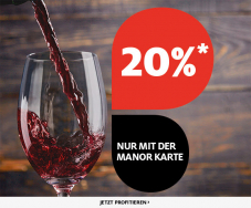 20% Rabatt auf Weine bei Manor mit der Manorkarte