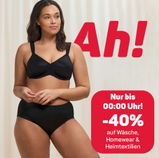 Ackermann Gutschein für 40% Rabatt für Wäsche, Homewear & Heimtextilien nur heute